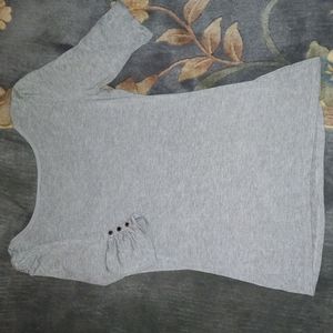 Grey shirt with low cut back